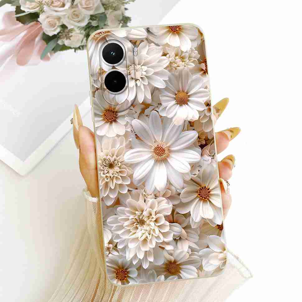 Silicone Case For Xiaomi Poco M7 4G Case Cute Cat Flowers Soft Slim Phone Cases For Xiaomi Poco M7 PocoM7 4G Cover Bumper