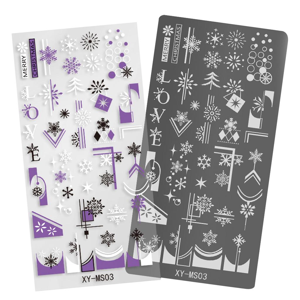 Nails Stamp Templates Christmas Series Nails Art Stamping Plates Snowflake Nails Plates Manicuring Print Stencils