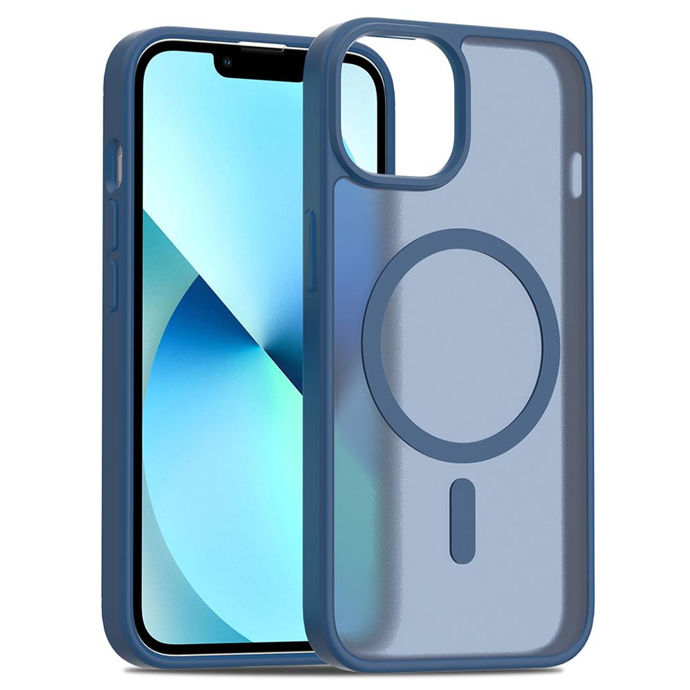 

For iPhone 14/13 Case Compatible with MagSafe TPU Frame Acrylic Back Phone Cover Skin Touch C