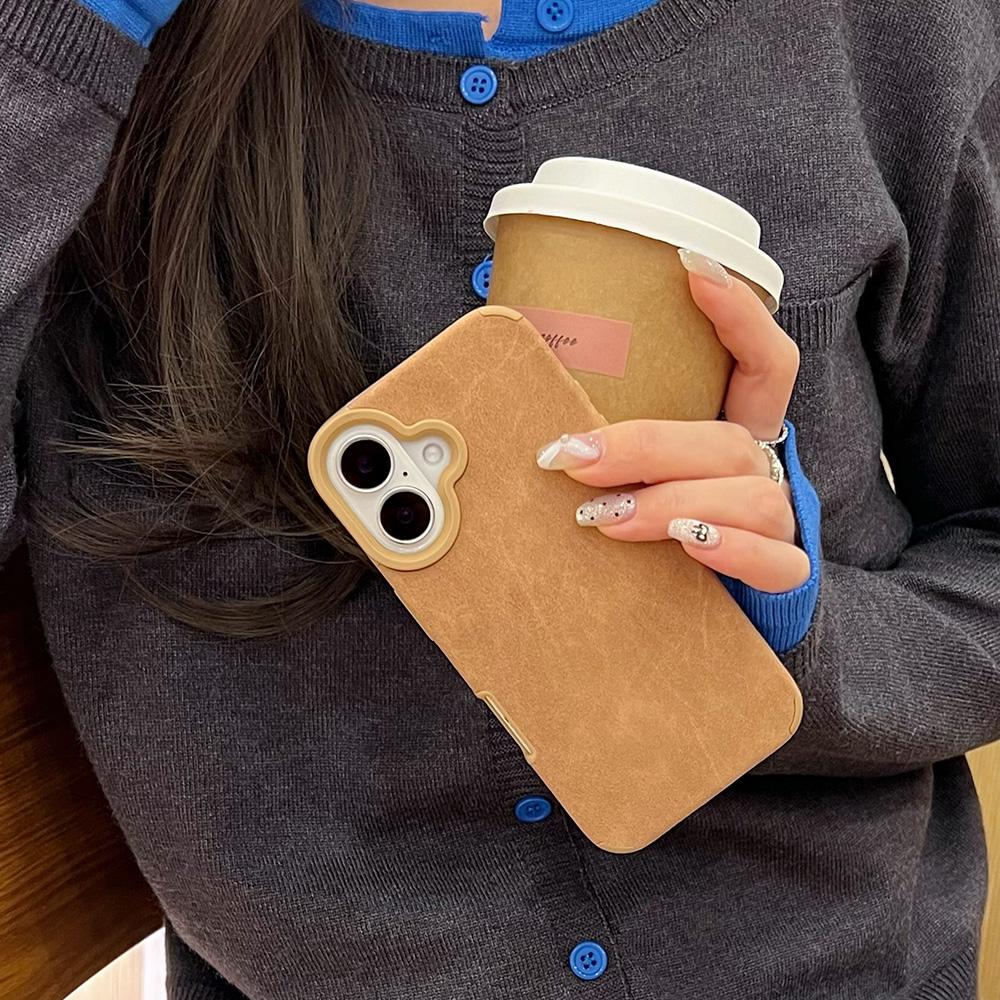 Suede Phone Case for iPhone 16 15 13 14 for 13 12 14 16 Pro 15 14 16 Pro Max  Luxury Brown Suede Leather Case