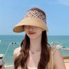 Summer Straw Hat With Wide Brim And Bow For Beach Sun Protection