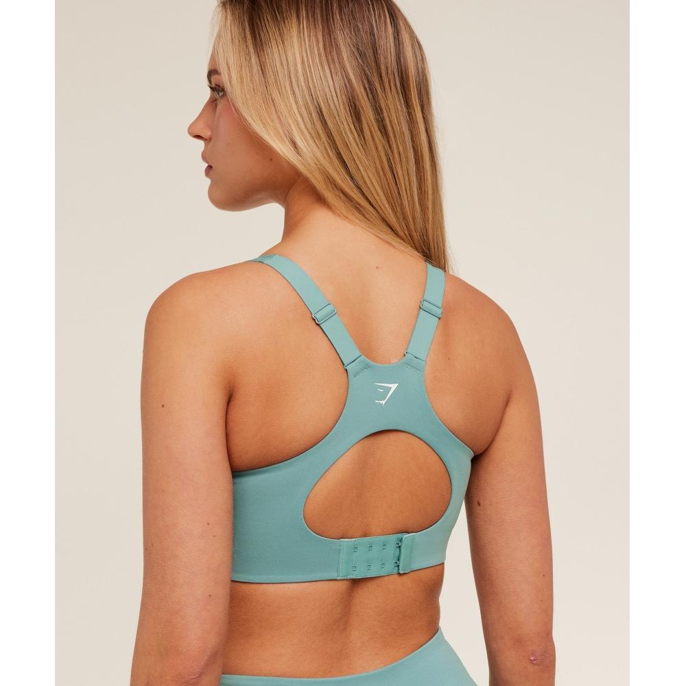 Gymshark High Support V Neck Sports Bra Gs Storm Blue B3b3l Ud6x