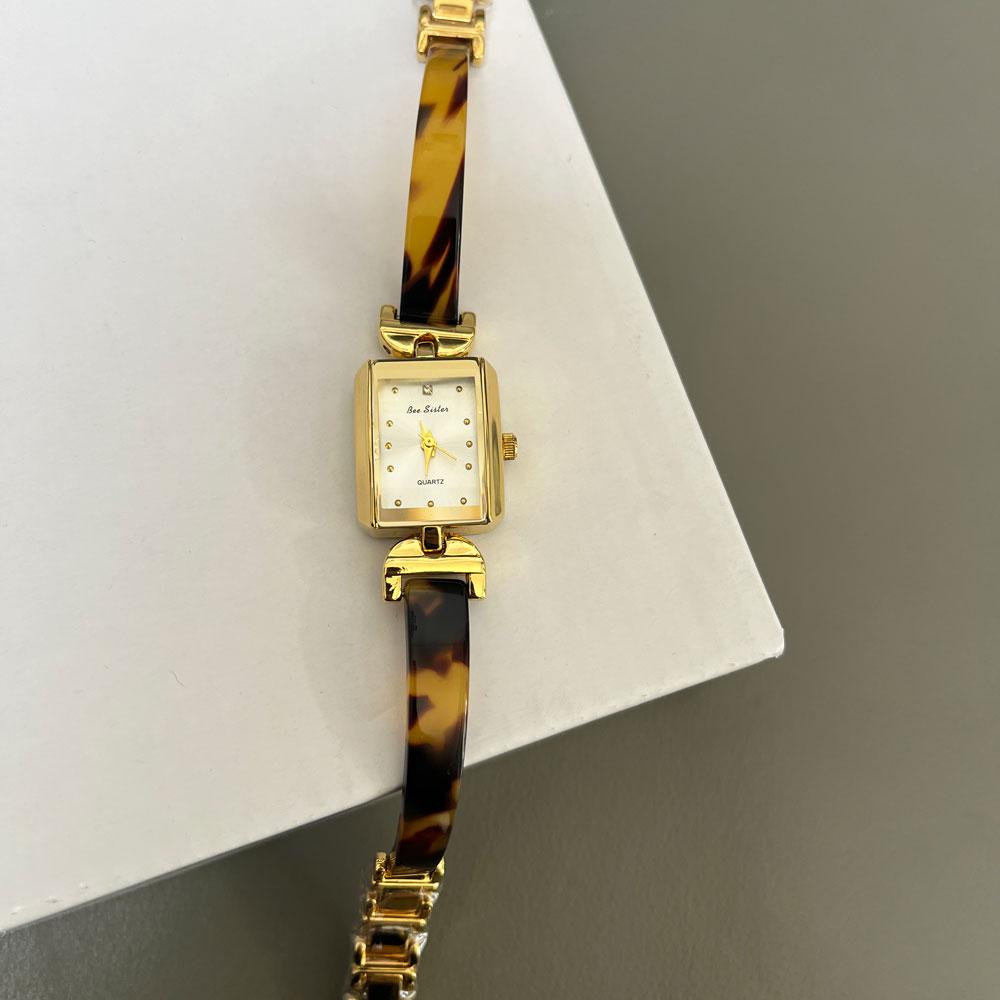 BS New Luxury Gold Women Watches Natural Color Jade Bracelet Quartz Women's Wristwatch Small Dial Fashion Dress Watch Gifts