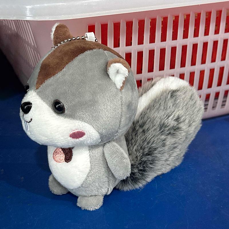 

Мини-белка плюшевая игрушка украшения большой хвост белка украшение брелок серый