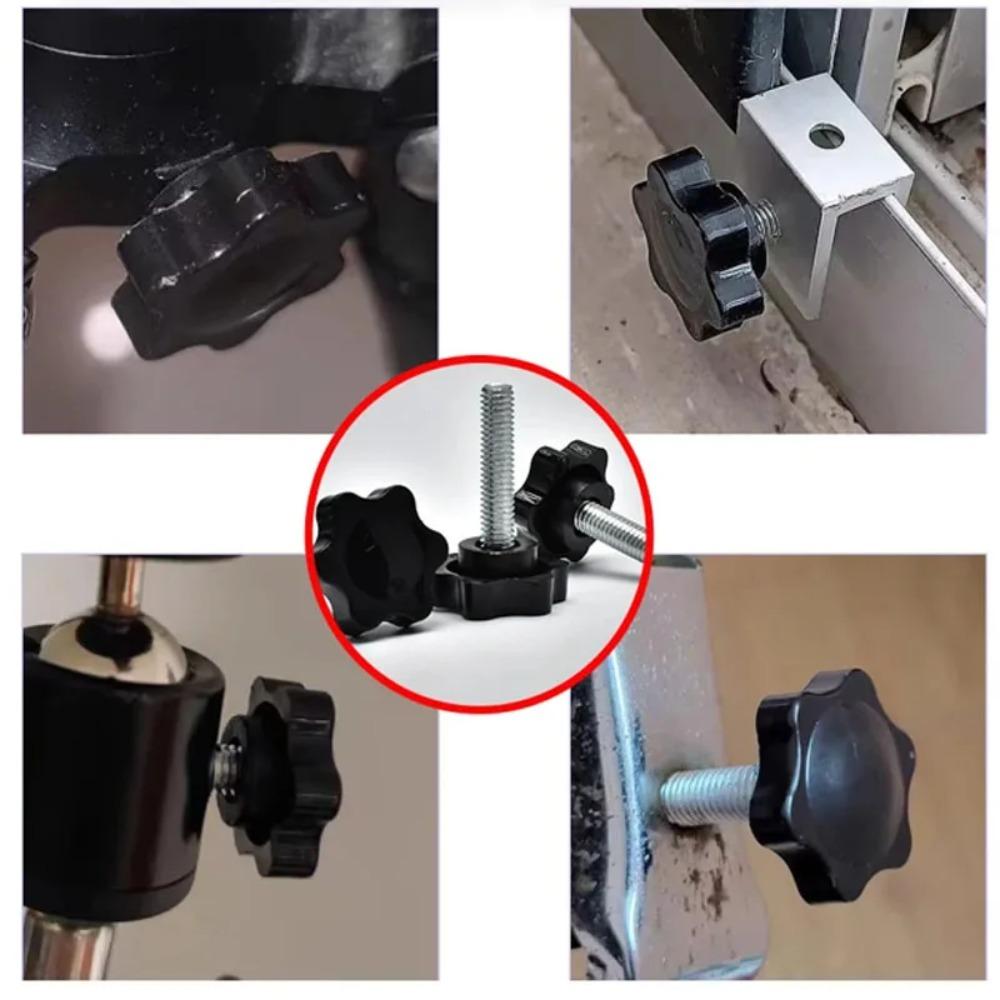 Stainless Steel Star Hand Knob Screws Premium Bolt Bakelite Hand Knob M6/M8 Six-Lobe Tightening Screws Hand Screw Tool