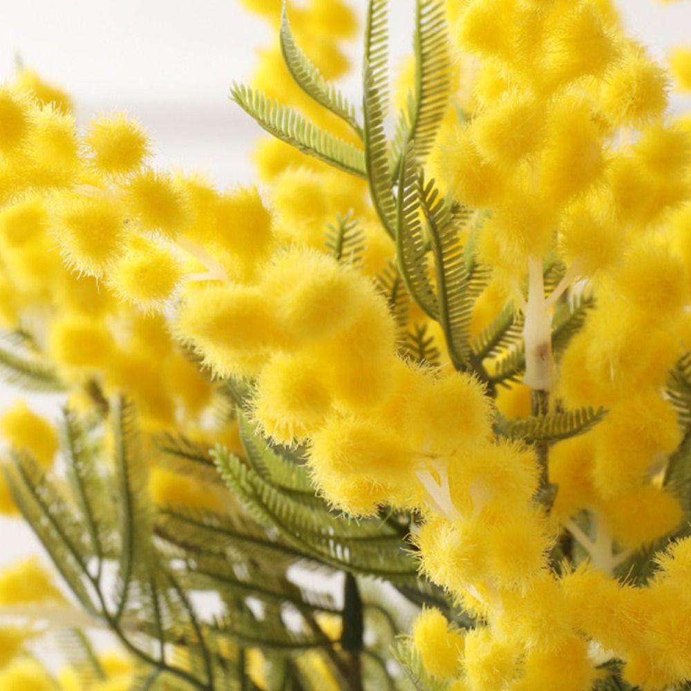 Table Cherry Mimosa For Home Decor Spray Fake Flower Artificial Plant Artificial Flower Fake Acacia