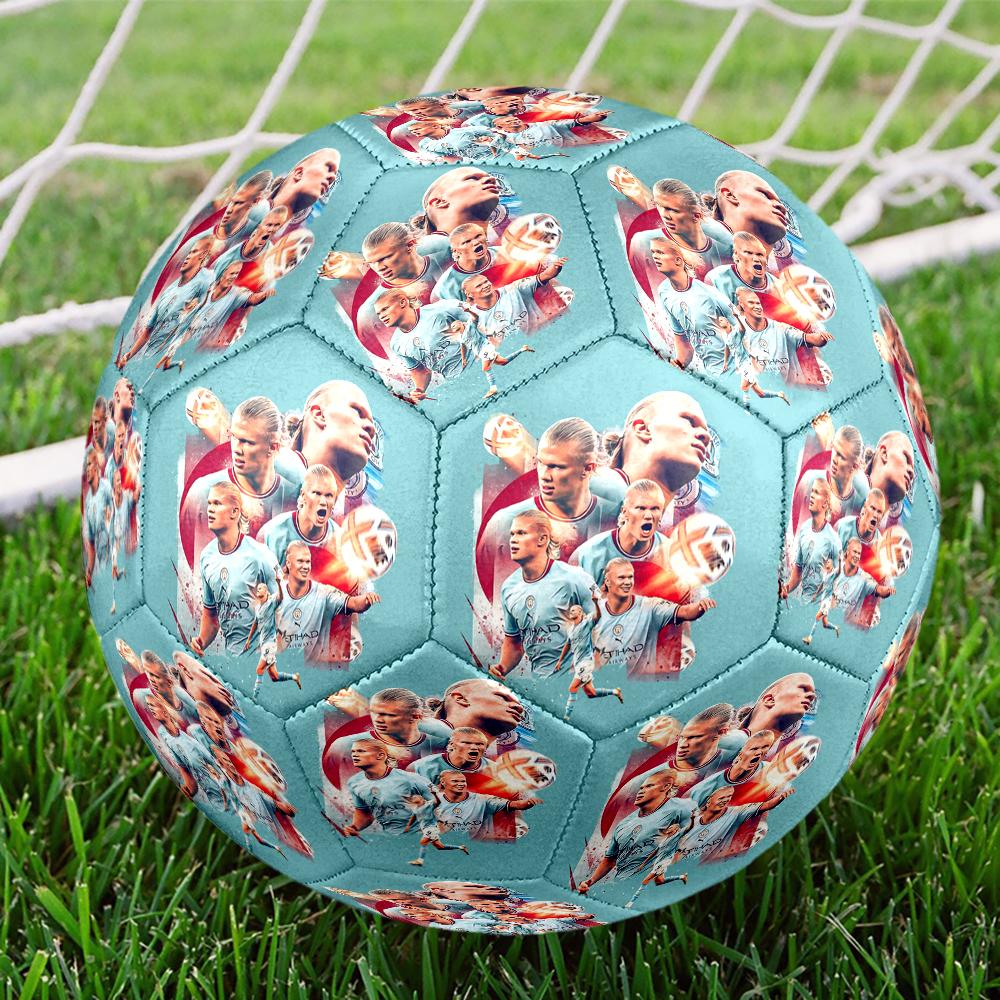 1 pz Haaland Manchester City Taglia 5 Pallone da Calcio PVC Football Partite Sportive Allenamento Giochi all'Aperto Spiaggia Palloni Elastici 07e17