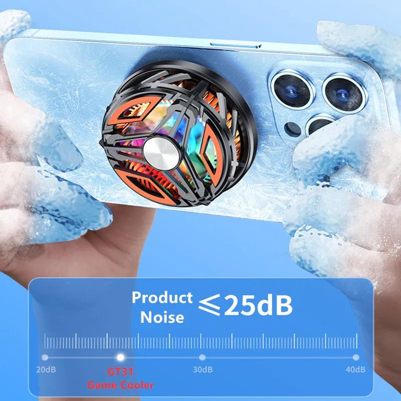 15W GT31 Cell Phone Magnetic Radiator Game Cooler Back Clip Heat Sink for IPhone Xiaomi Huawei Samsung Mobile Phone Cooling Fan