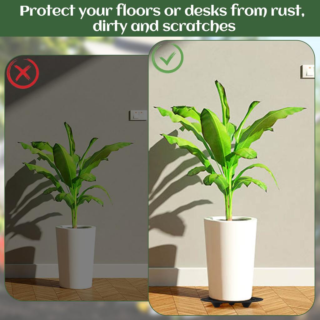 Plant Stands For Outdoors Heavy Duty Plant Level Pot Elevator 8'' 11'' Black Round Plastic Flower Stands Holder Risers For Garde