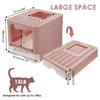 Pink/Grey/Blue Folding Cat Litter Box Enclosed Large Kitty Toilet Litter Scoop With shovel Foldable Tray