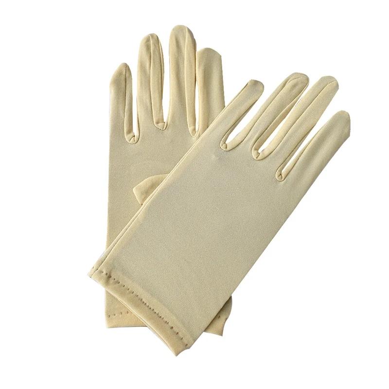 Woman Gloves for Summer Satin Sunscreen  Female Thin Solid Color Ceremonial Performance Dance Breathable Driving Gloves