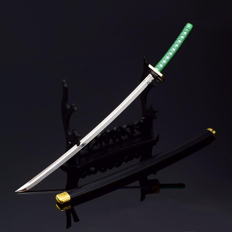 10inch Anime Bleach Katana Kurosaki Ichigo Sword Aizen Metal Ninja Knife Blade Real Size Japanese Katana Samurai Sabre Toy Gift