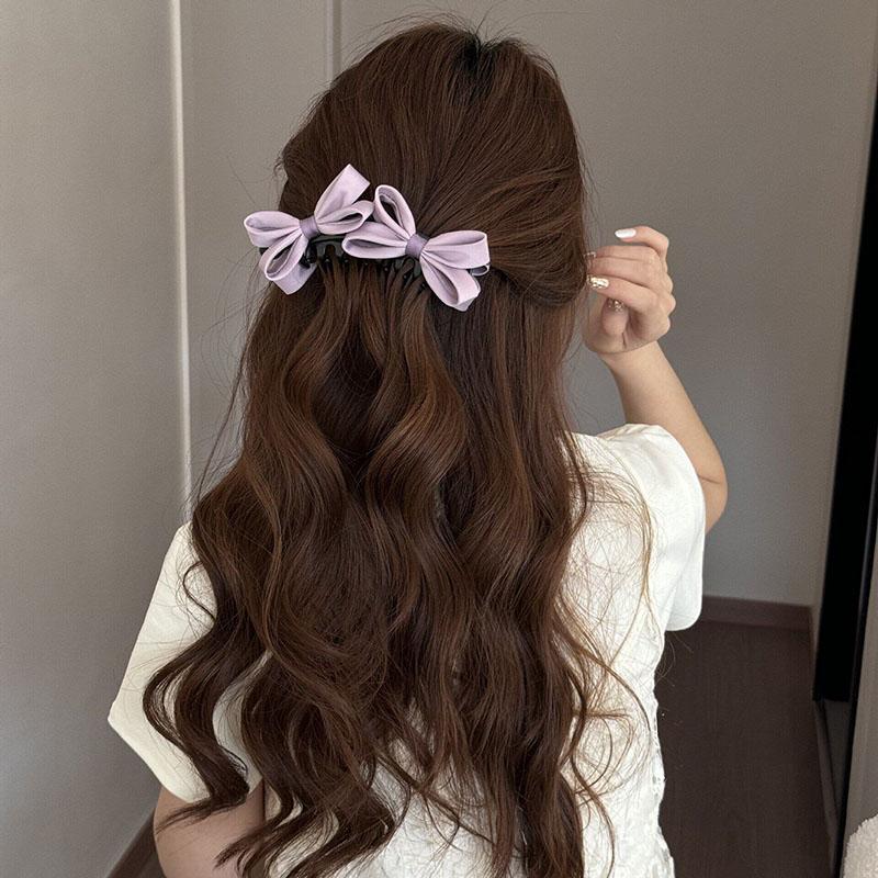 Korean Bow Banana Clips For Women Sweet Bowknot Ponytail Hairpins Hair Clamps Clip Barrettes Elegant Party Hair Accessories New