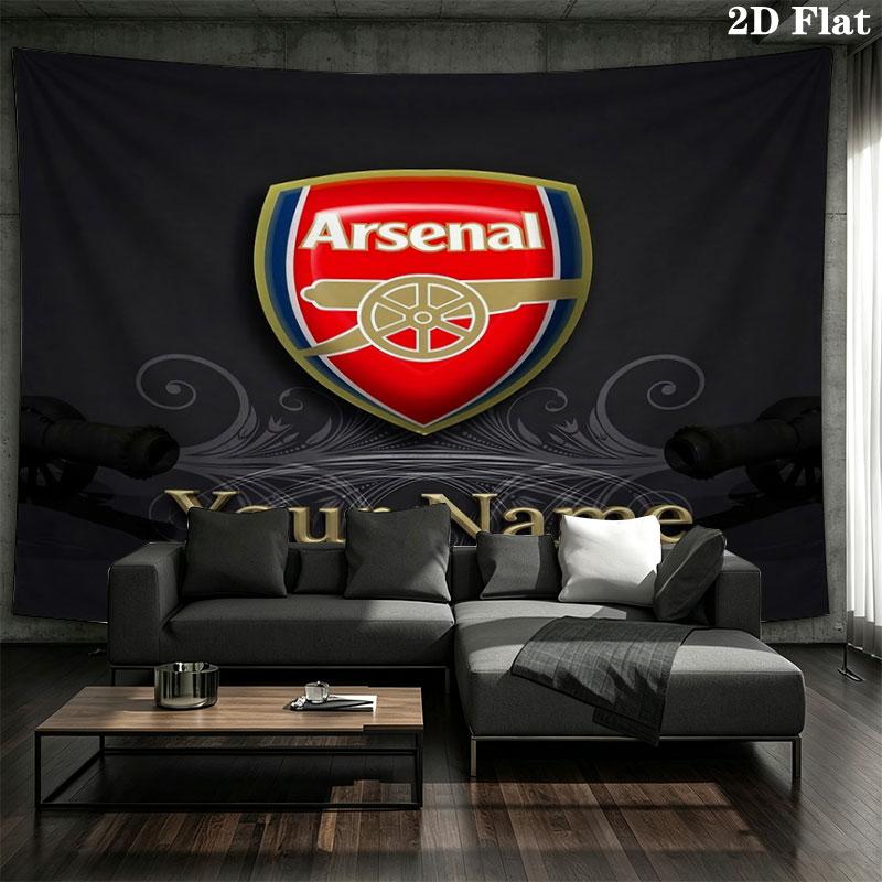 Arsenal F Custom Name Wall Tapestry Aesthetic Wall Hanging Printed Fabric Blanket Decorative Tapestries for Bedroom Living Room Home Decor