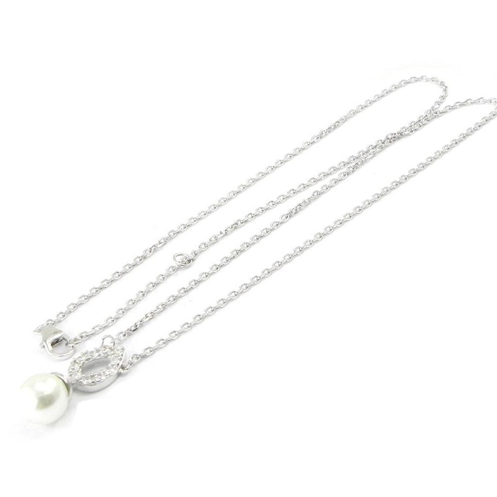 Les Trésors De Lily [I1146] - Collier Argent 'Catherine' Blanc argenté (rhodié) - 20x7 mm