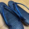 Used Mercari city limited!Kinwashi Honpo Zori Sandals Kinwashi Seal Navy Blue Top Grade Masterpiece Ajiro