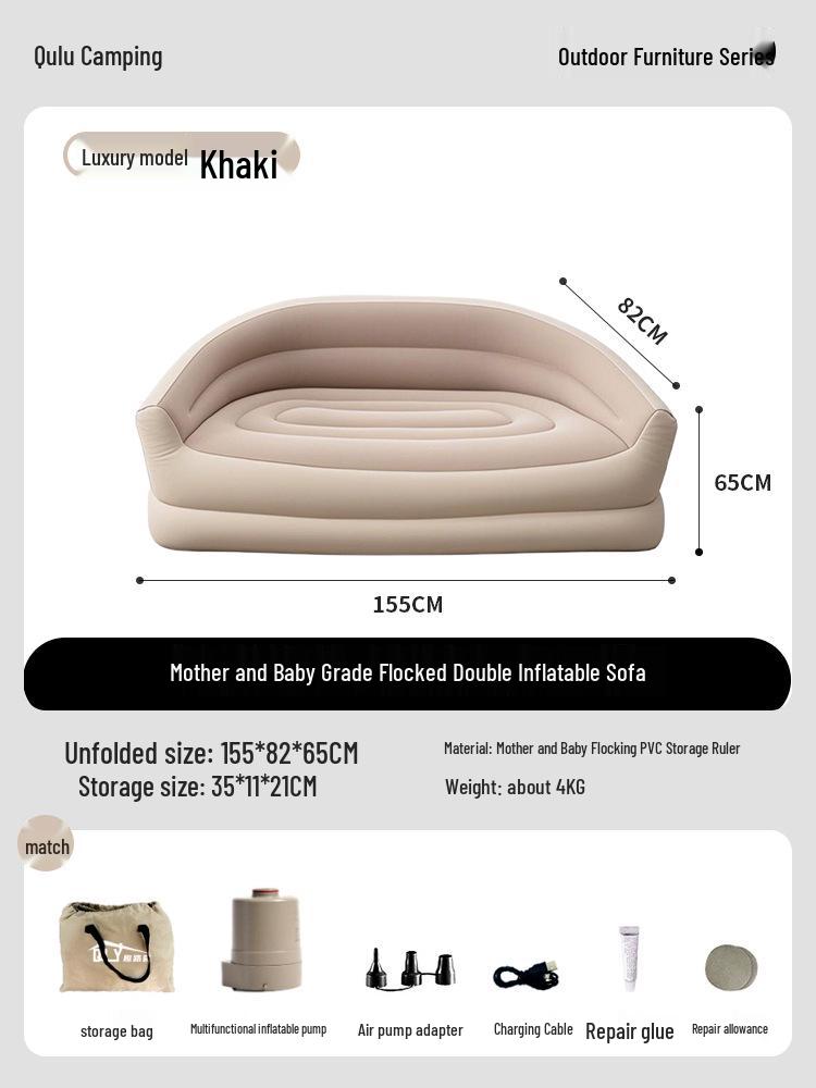 Automatic Inflatable Sofa - Outdoor Camping Double Air Cushion Mattress for Music Festivals