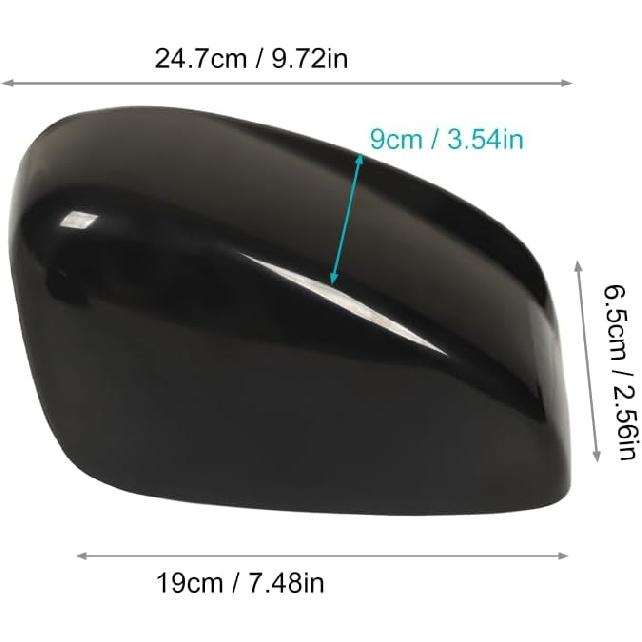Acouto Door Mirror Covers for 2008‑2012, Car Rearview Door Mirror Caps Side Door Wing Mirror Cap Covers Glossy Black Replacement