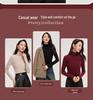 Meiyabi Damen Woll-Rollkragen, Warmer Slim-Fit Langarm-Pullover mit gerafftem Kragen im koreanischen Stil