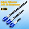 3 pièces 1/4" Hexagonal Libération Rapide Magnétique Extension de Foret, Acier