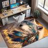 Custom Name Wolf Printed Carpet,Rug for Office Chair Living Room Bedroom Kitchen Room Decor Gifts.