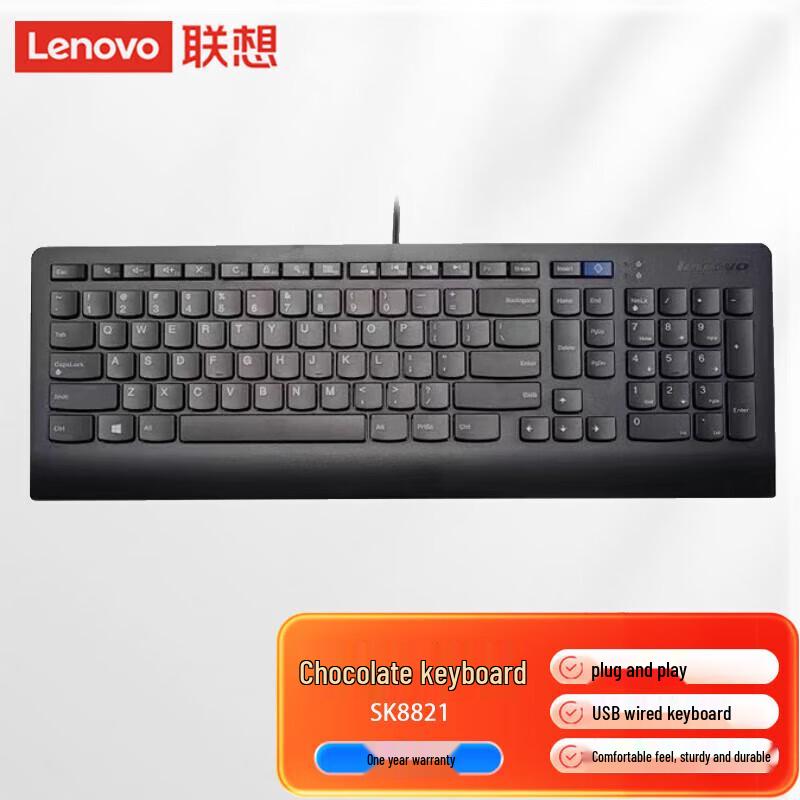 Lenovo SK8821 Wired Chocolate Keyboard