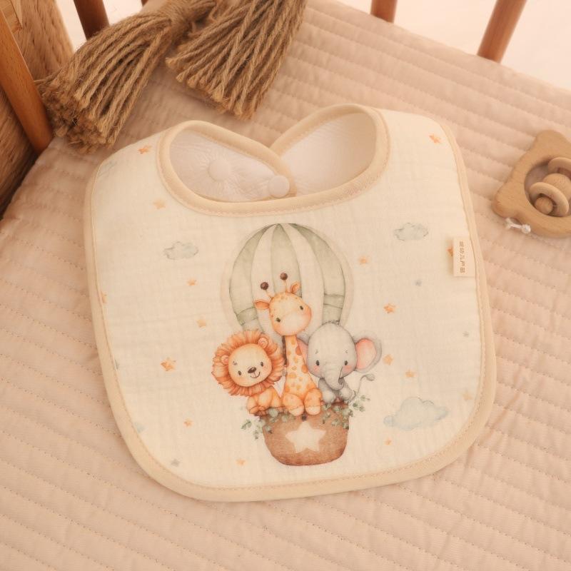 New Gauze U-shaped Baby Bibs Cute 6 Layers Cotton Saliva Towel Newborn Burp Cloths Bandana Scarf for Boy Girl Feeding Drool Bib