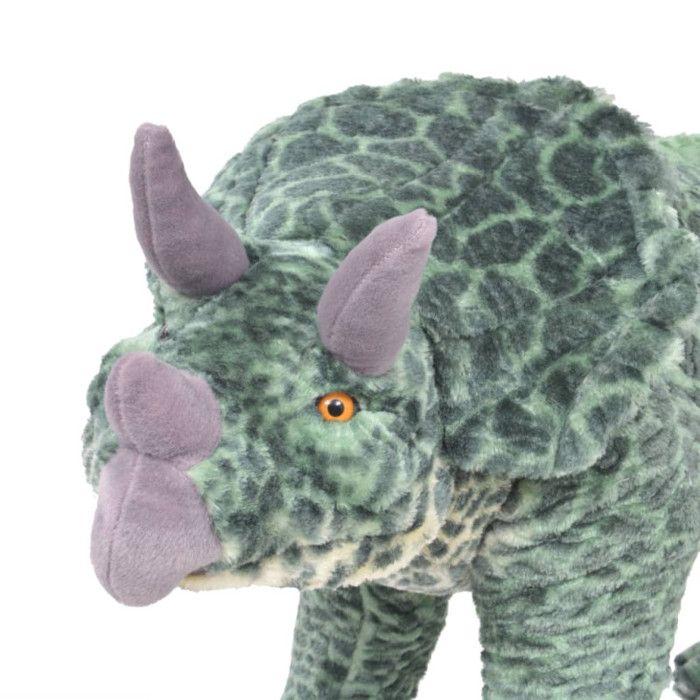VidaXL Jouet en peluche Dinosaure Tricératops Vert XXL 91344