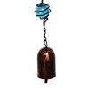 Rustic Bird Wind Chime Iron Wall Decor Metal Glass Painted Bell Hanging Ornament 37x20cm