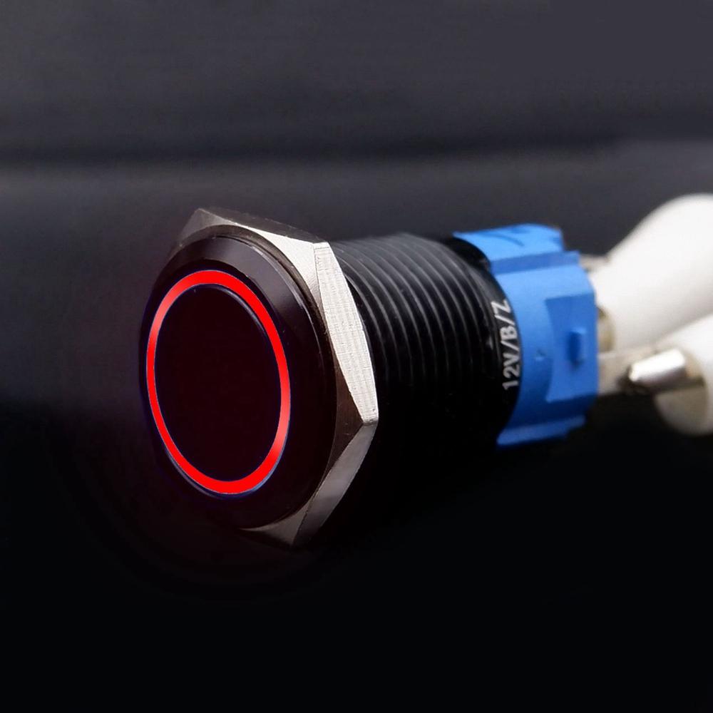 16mm 19mm 22mm Metal Push Button Switch With Fixed PC Power Supply Switches Car Engine Start Stop Backlit LED 3v 5v 6v 12v 24v