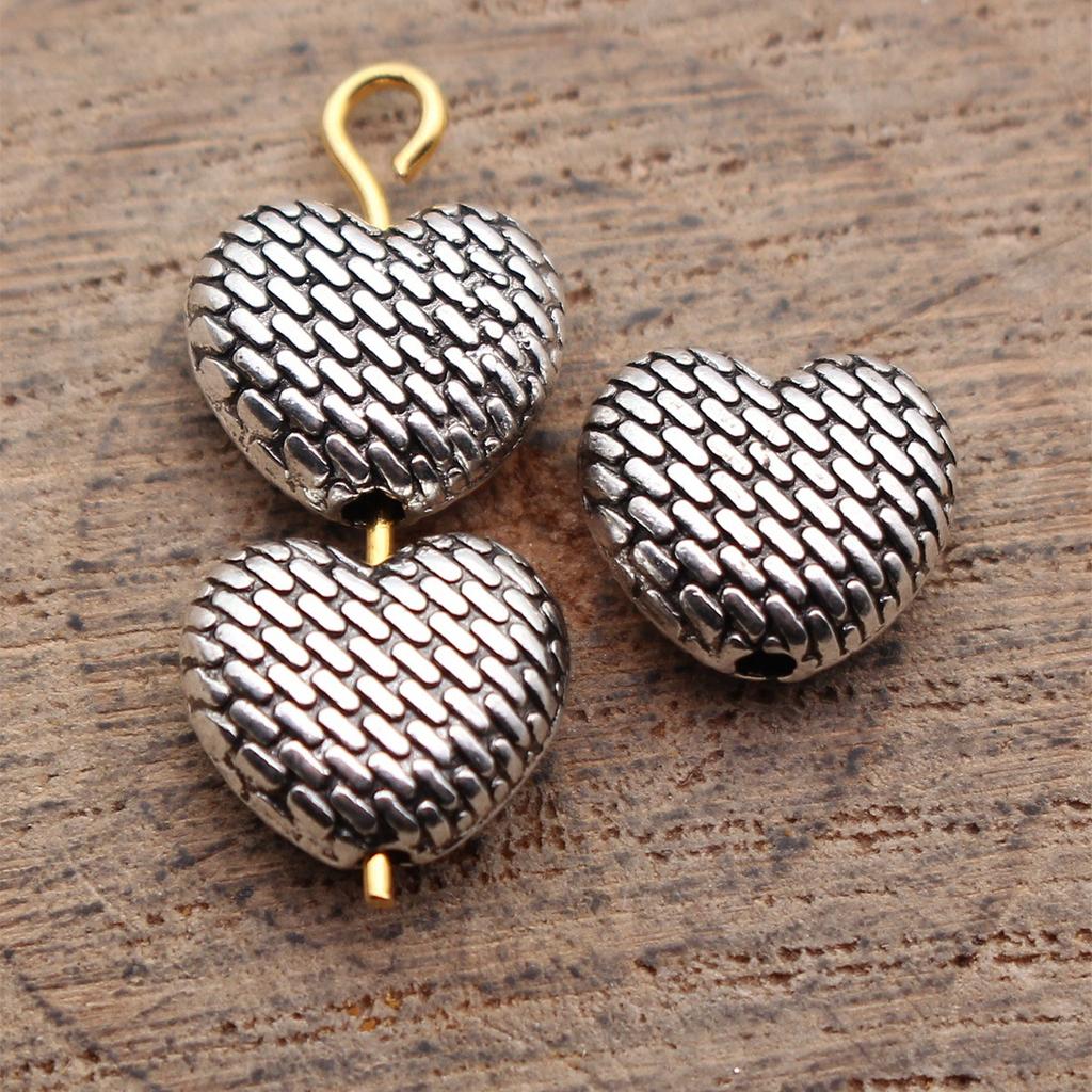 Heart Loose Beads For Valentine Bracelet Necklace DIY Vintage Jewelry Making Supplies For Charm