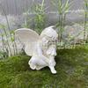 Cute face angel statue creative resin art statue home collection outdoor garden decoration