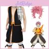 Conjunto Completo de Top e Saia Cosplay de Alta Qualidade do Natsu Dragneel de Fairy Tail Para o Halloween