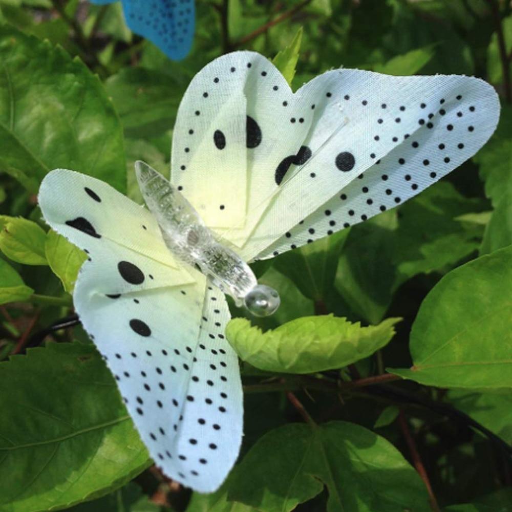 12 LED Solar Schmetterling Lampe String Optische Faser Fee Licht Wasserdichte Outdoor Garten Urlaub Dekoration Licht