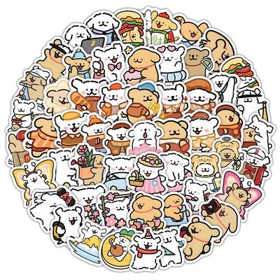 Set di Adesivi Cuccioli: 60/120 Adesivi Cartoon Impermeabili Opachi per Diari, Artigianato Fai da Te