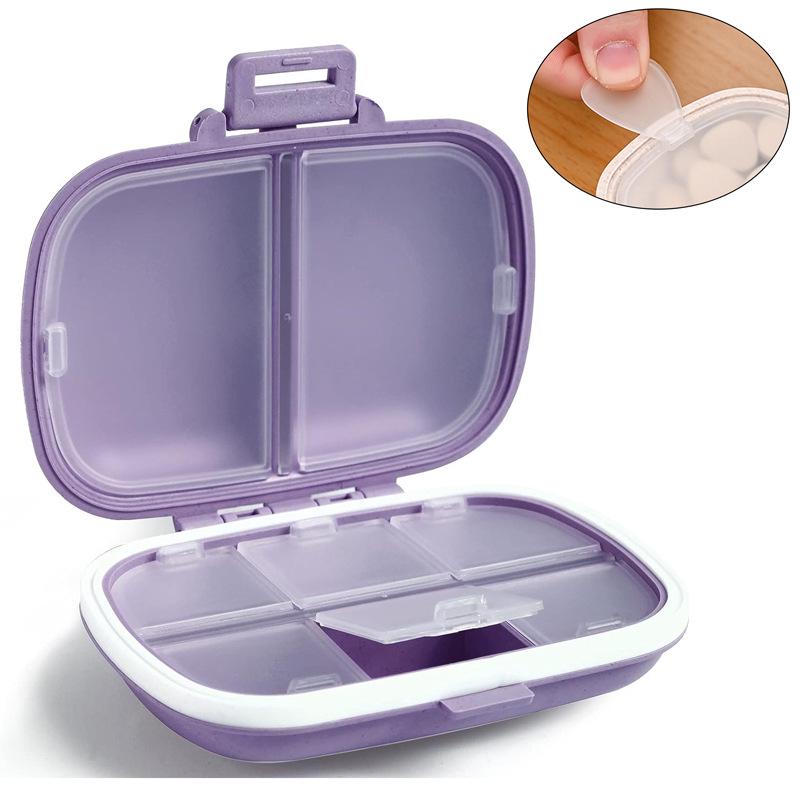 Portable 8-Compartment Moisture-Proof Weekly Pill Organizer and Storage Box