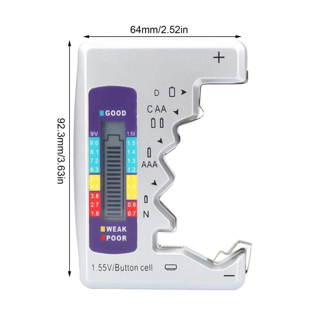 Digital Battery Tester LCD Display AA/AAA/9V/1.5V Button Cell Battery Capacity Check Detector Power Bank Detector Tool