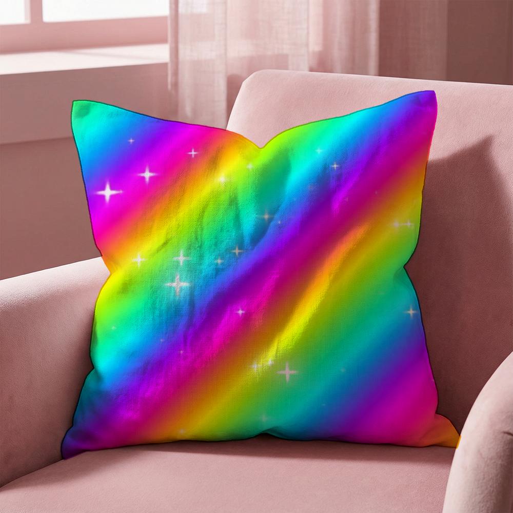 R-Rainbow THEME Cushion Cover Multi-Scene Pillow Cover for Home & Car - Reversible, Soft & Durable for Daily Use