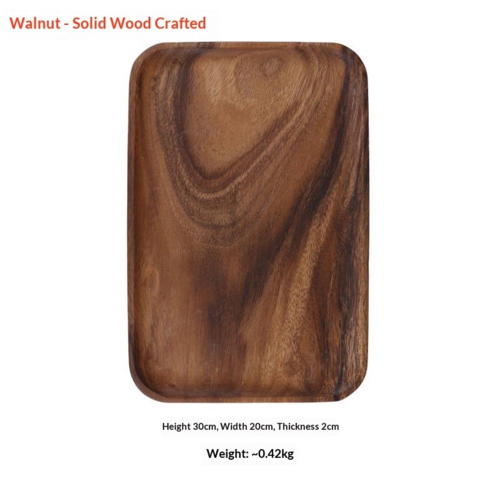 South American Walnut Melon Seeds Plate Japanese Solid Wood Snacks Fruit Dessert Tray Creative Acacia Wood Dessert Plate
