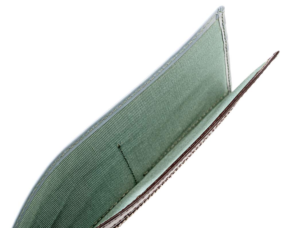 Poke Money Klapka Skóra Bridle Cienki Długi Portfel Smart Portfel Prezent na Dzień Chłopaka Czekoladowy x Jasnoniebieski 1630 [Cypris] Portfel-BR (L) Ojca