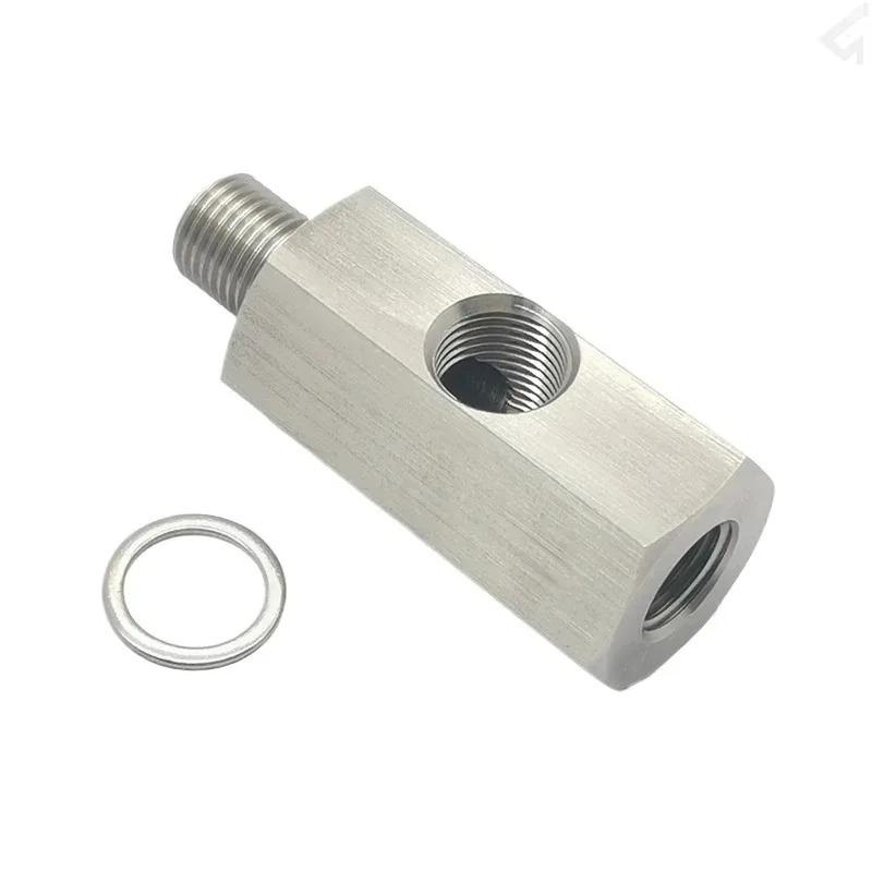 1/8NPT for M10X1 with Side Hole Car Fuel Pressure Sensor Tee Adapter Feed Line Gauge T Port Fitting -Male Female