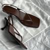 High Heeled Sandals for Women in the Summer of 2025, New French Style Open Toed Sandals,fashionable Square Toe Slim Heel Sandals