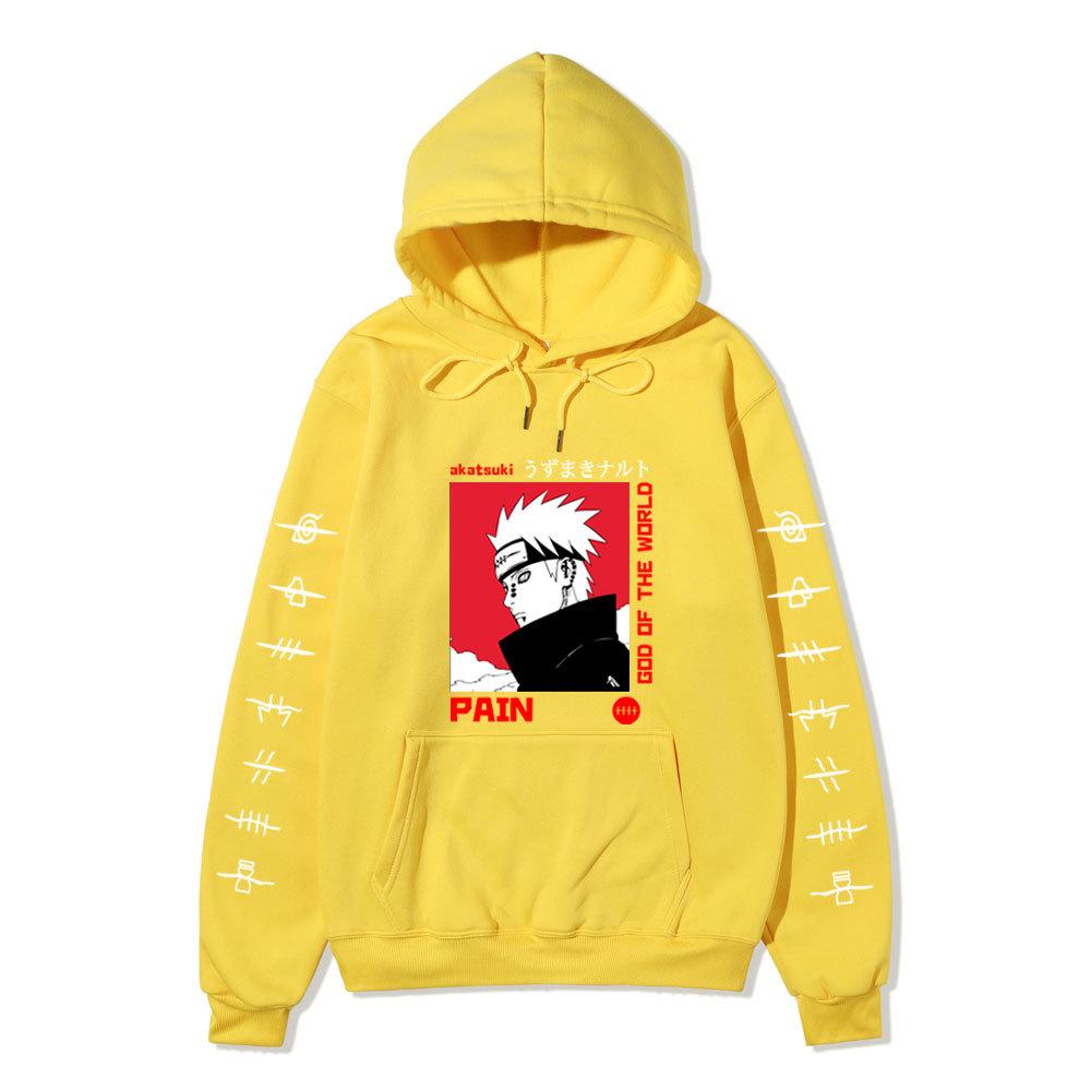 Harajuku Style GOD OF THE WORLD Akatsuki Anime Print Hoodie Men Women Loose Long Sleeve Hooded Pullover Casual Street Fashion Sweatshirt