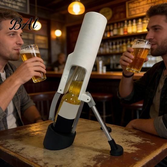 Fun Beer Opener Mortar Bottle Automatic Mechanical Fast Smooth 12oz One-Hand Operation Cap Remover for Home Bar Parties BBQ Gatherings Barbecue