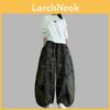 Street Style Wide Leg Bukser Til Kvinder Med Bomuld Og Polyester Stof