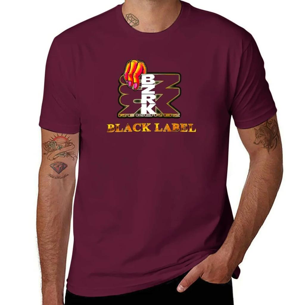 Bzrk Black Label TShirt blacks plain vintage t shirt men