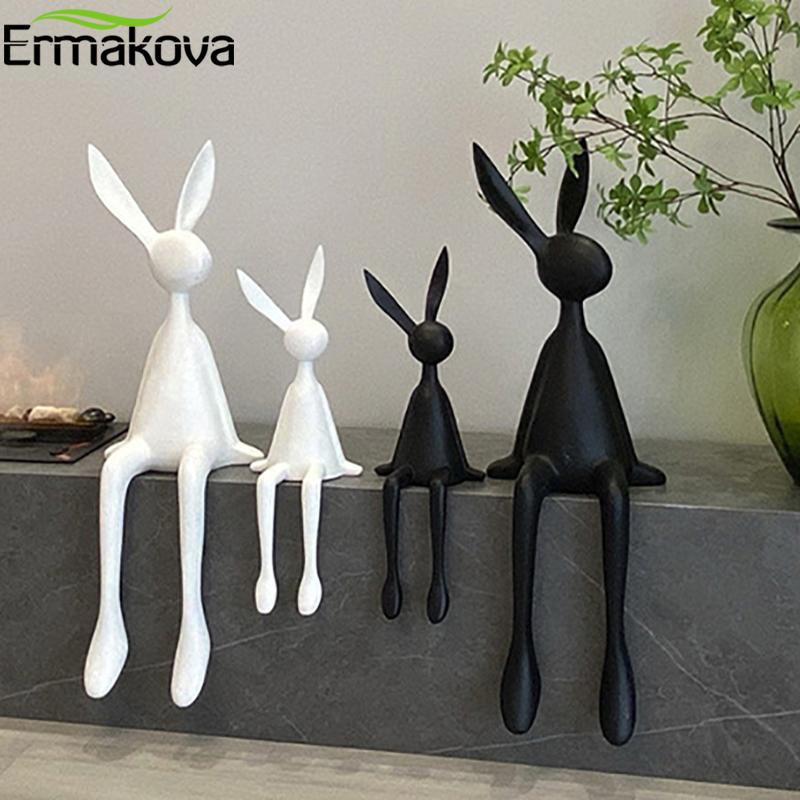 28CM Nordic Home Decorate Figurines for Interior Gift Rabbit Statue Christmas Room Decor Abstract Art Sculpture Desk