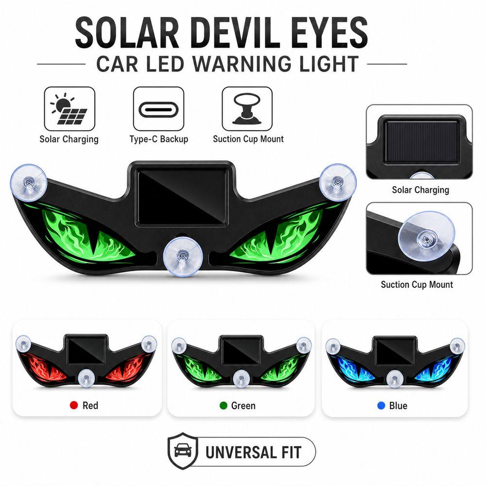 Wireless Devil Eyes Car Lights Solar Car Atmosphere Light New LED Car Light