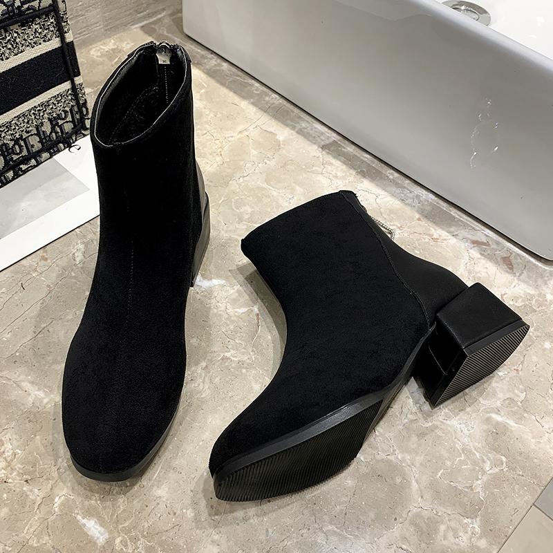 Buy Plush Footwear Winter Boots Women Patchwork Botines Zipper Square