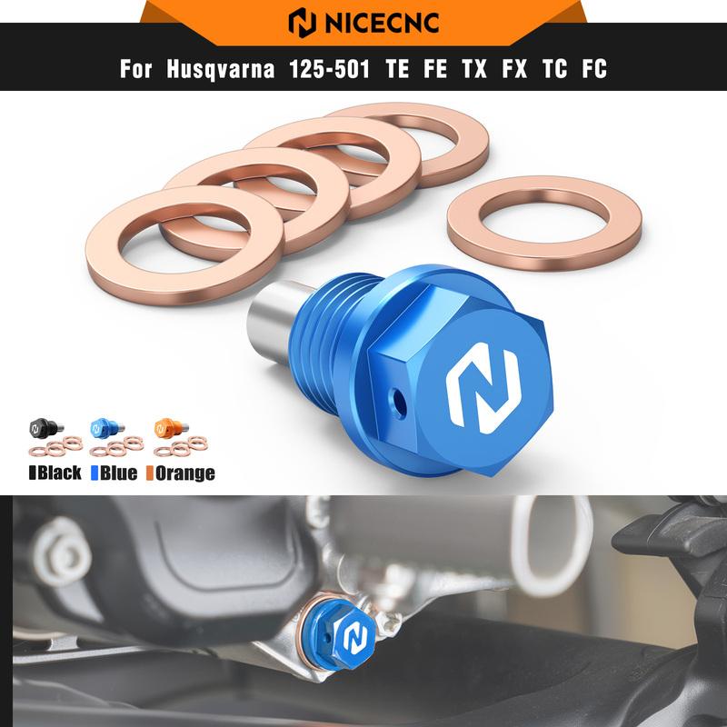 NICECNC For Husqvarna TE 300 TE 250 FE 450 FE 501 2014-2025 Magnetic Oil Drain Plug Bolt For GasGas EC 300 EC 250 2021-2025